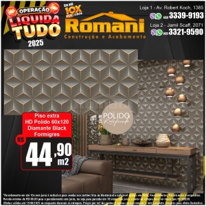 PISO GRAN DIAMANTE BLACK RT POLIDO 60X120 C/2,16MT