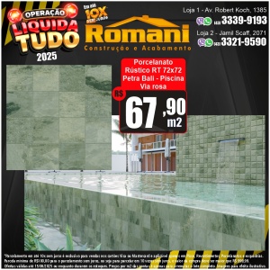 PORCELANATO PETRA BALI 72X72 GRANILHADO VIA ROSA 2,59MT