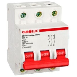 DISJUNTOR DIN TRIP 3X32A (C) OUROLUX 26090