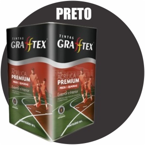 TINTA ACRILICA FOSCA PISOS E QUADRAS PREMIUM 18L PRETO GRAFFTEX-