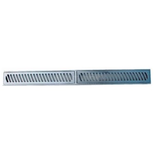 GRELHA ALUMINIO ESCOVADO COM PORTA GRELHA 10X100CM PRIME ALUMINIO