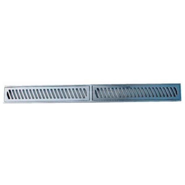 GRELHA ALUMINIO ESCOVADO COM PORTA GRELHA 10X100CM PRIME ALUMINIO