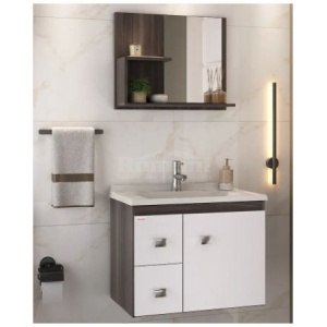 KIT SMART AMENDOA 60CM SUSPENSO GABINETE + ESPELHEIRA + CUBA FABRIBAM