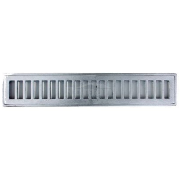 GRELHA ALUMINIO ESCOVADO COM PORTA GRELHA 10X50CM PRIME ALUMINIO