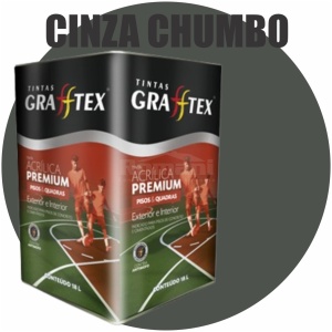 TINTA ACRILICA FOSCA PISOS E QUADRAS PREMIUM 18L CINZA CHUMBO GRAFFTEX-