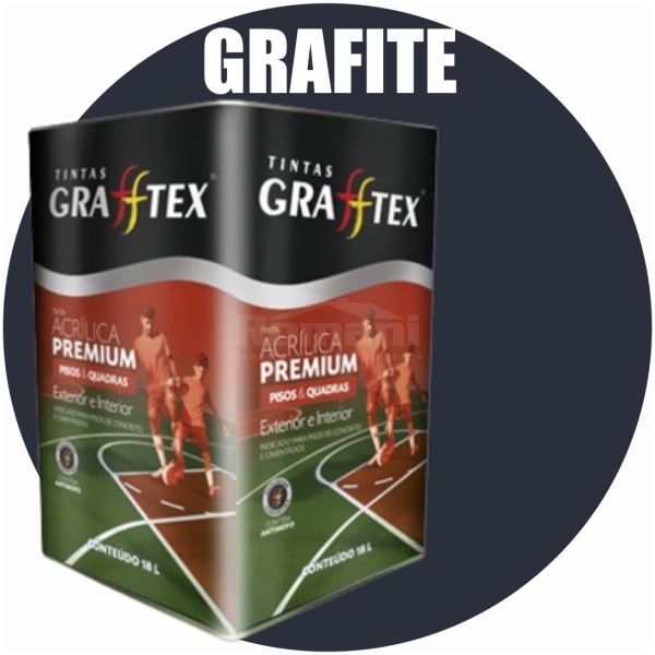 TINTA ACRILICA FOSCA PISOS E QUADRAS PREMIUM 18L GRAFITE GRAFFTEX