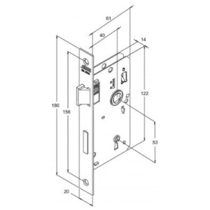 FECHADURA 814/33 ESPELHO INOX INTERNA STAM 40474