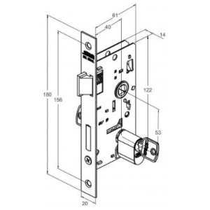 FECHADURA 803/35 ROSETA QUADRADA INOX EXTERNA STAM 41747