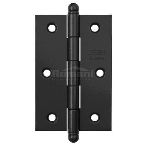 KIT DOBRADICA (3UN) PRETA 3.1/2X2" 5/16"X1,7MM (PB) ENC STAM 42073