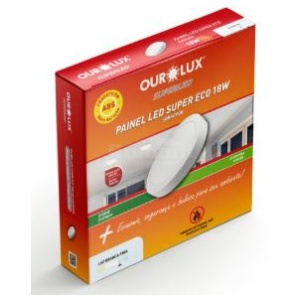 PAINEL LED RED SOBREPOR ECO 18W 6500K BIV OUROLUX 02909