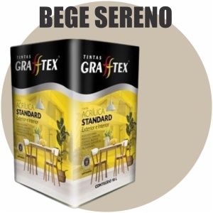TINTA ACRILICA FOSCA STANDARD INT/EXT 18L BEGE SERENO GRAFFTEX
