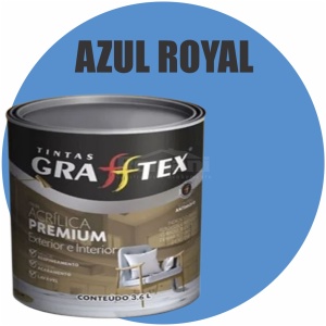 TINTA ACRILICA FOSCA PREMIUM INT/EXT 3,6L AZUL ROYAL GRAFFTEX