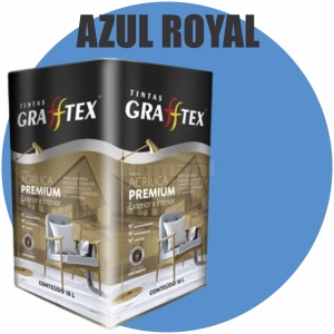 TINTA ACRILICA FOSCA PREMIUM INT/EXT 18L AZUL ROYAL GRAFFTEX