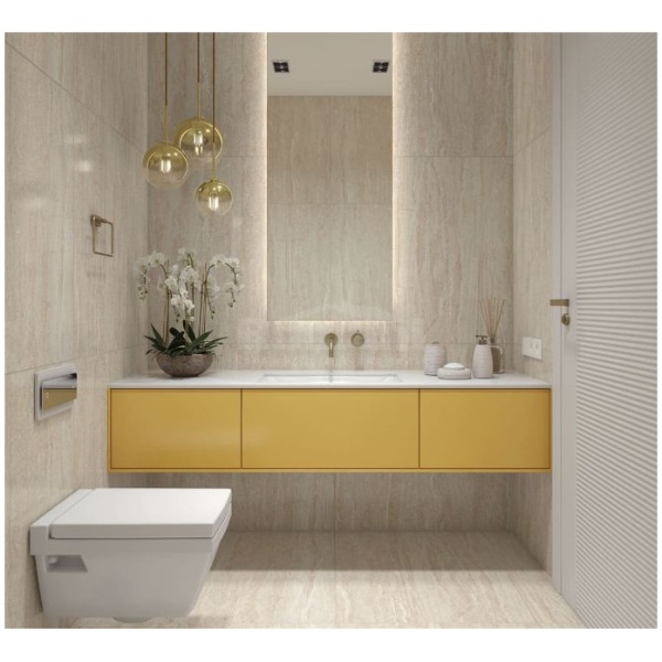PISO HD RETIFICADO TRAVERTINO ACETINADO BEGE 88X88 FORMIGRES (2,32)