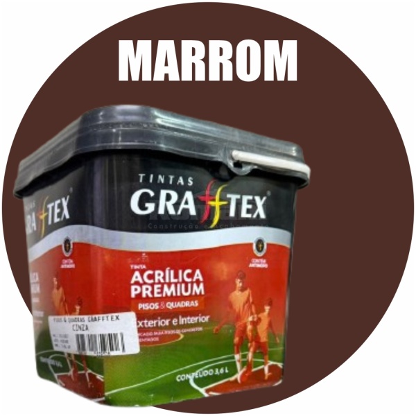 TINTA ACRILICA FOSCA PISOS E QUADRAS PREMIUM 3,6L MARROM GRAFFTEX
