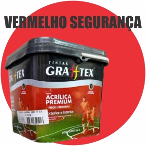 TINTA ACRILICA FOSCA PISOS E QUADRAS PREMIUM 3,6L VERMELHO SEGURANÇA GRAFFTEX