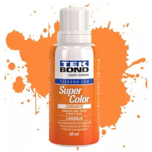 CORANTE LIQUIDO SUPER COLOR 50ML LARANJA TEKBOND