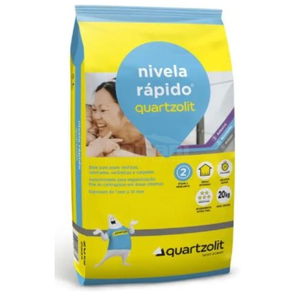 ARGAMASSA AUTONIVELANTE NIVELA RAPIDO CINZA 20KG QUARTZOLIT