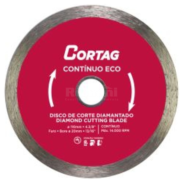 DISCO DIAMANTADO CONTINUO ECO 110 mm CORTAG 61548