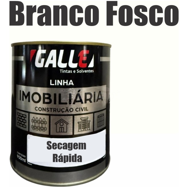 ESMALTE SINTETICO SECAGEM RAPIDA FOSCO 0,9L BRANCO FOSCO GALLE