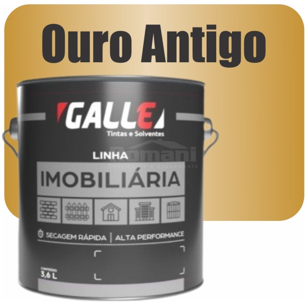 ESMALTE SINTETICO SECAGEM RAPIDA METALICO 3,6L OURO ANTIGO GALLE