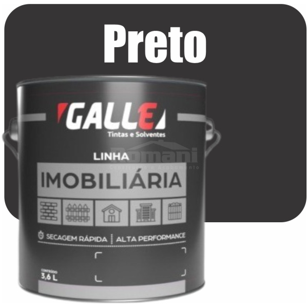 ESMALTE SINTETICO SECAGEM RAPIDA BRILHANTE 3,6L PRETO GALLE