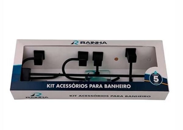 KIT SEMI LUXO SQUARE PRETO FOSCO INOX RAINHA 214551