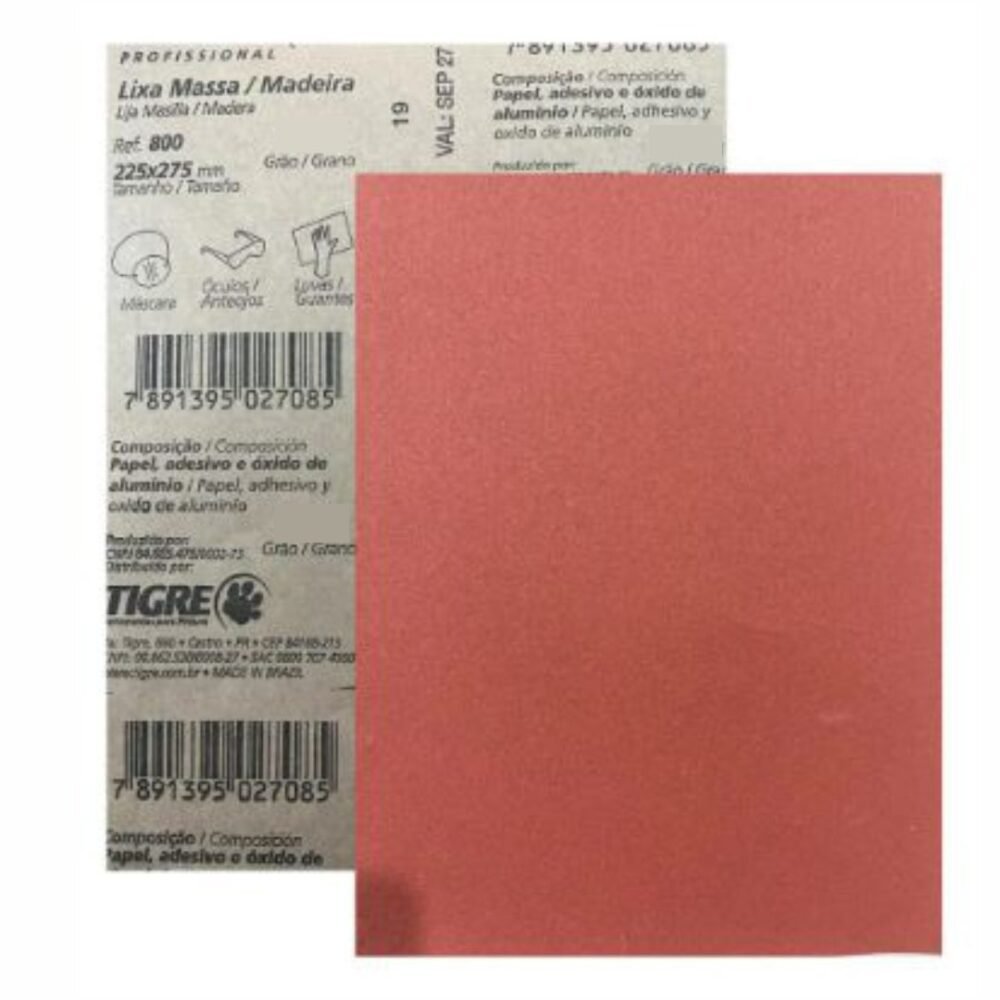 LIXA MASSA TIGRE G180 PROFISSIONAL 225X275MM REF800