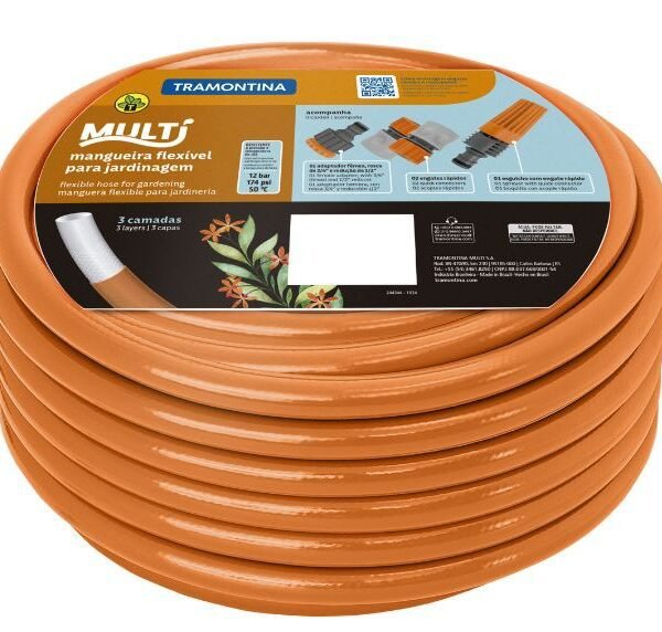 KIT MANGUEIRA 1/2' MULTI LARANJA P/JARDIM 20M TRAMONTINA 79212201