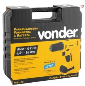 PARAFUSADEIRA E FURADEIRA BATERIA 12V PFV120 BIVOLT VONDER 6001100120