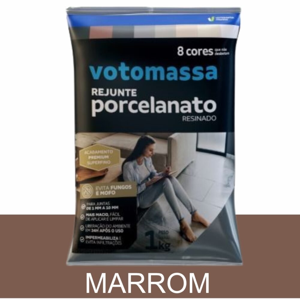 REJUNTE PORCELANATO RESINADO VOTORAN MARRON 1KG#