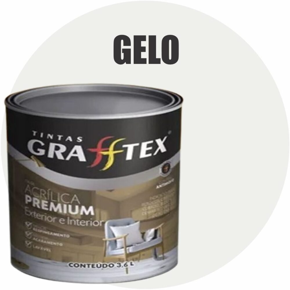 TINTA ACRILICA FOSCA PREMIUM INT/EXT 3,6L GELO GRAFFTEX-