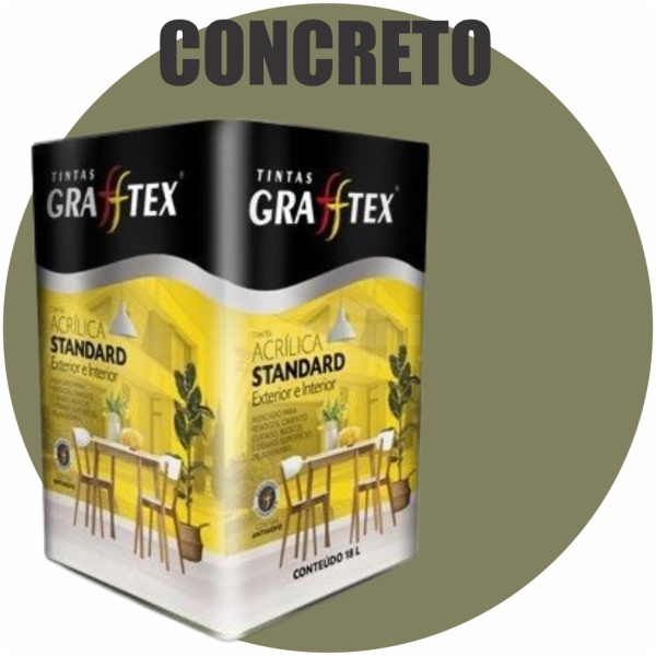 TINTA ACRILICA FOSCA STANDARD INT/EXT 18L CONCRETO GRAFFTEX