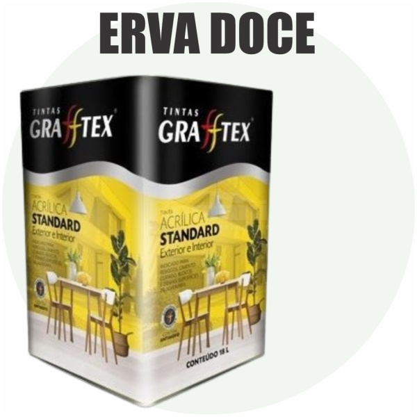 TINTA ACRILICA FOSCA STANDARD INT/EXT 18L ERVA DOCE GRAFFTEX