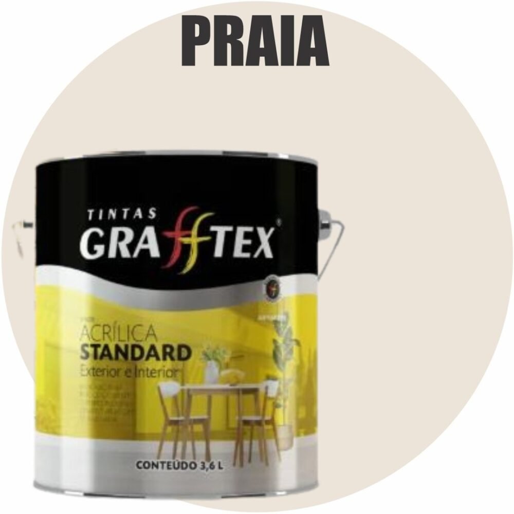 TINTA ACRILICA FOSCA STANDARD INT/EXT 3,6L PRAIA GRAFFTEX