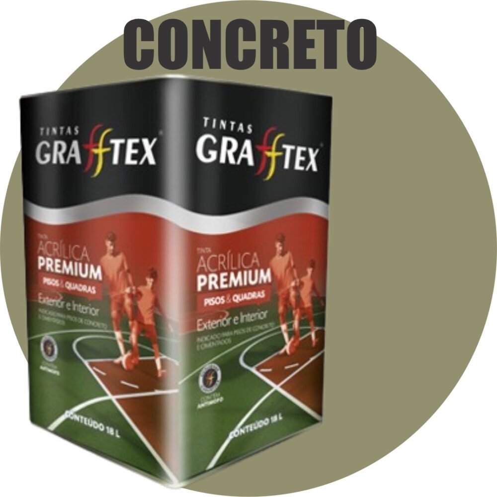 TINTA ACRILICA FOSCA PISOS E QUADRAS PREMIUM 18L CONCRETO GRAFFTEX-