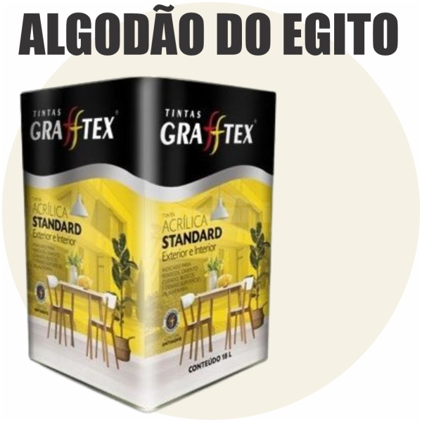 TINTA ACRILICA FOSCA STANDARD INT/EXT 18L ALGODAO DO EGITO GRAFFTEX-