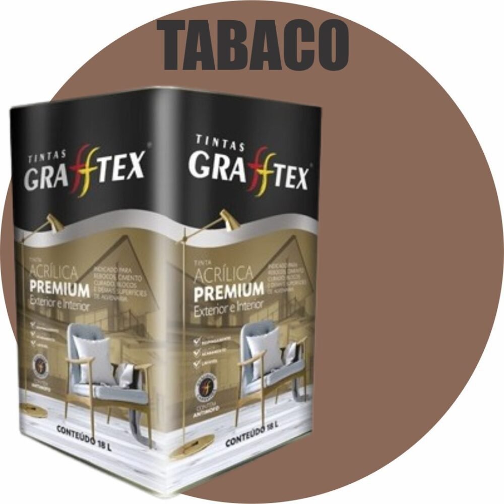 TINTA ACRILICA FOSCA PREMIUM INT/EXT 18L TABACO GRAFFTEX
