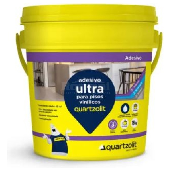 COLA ADESIVO PARA PISOS VINILICOS ULTRA BRANCO 18L QUARTZOLIT