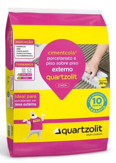 ARGAMASSA PORC PISOXPISO EXT CINZA 20KG QUARTZOLIT#