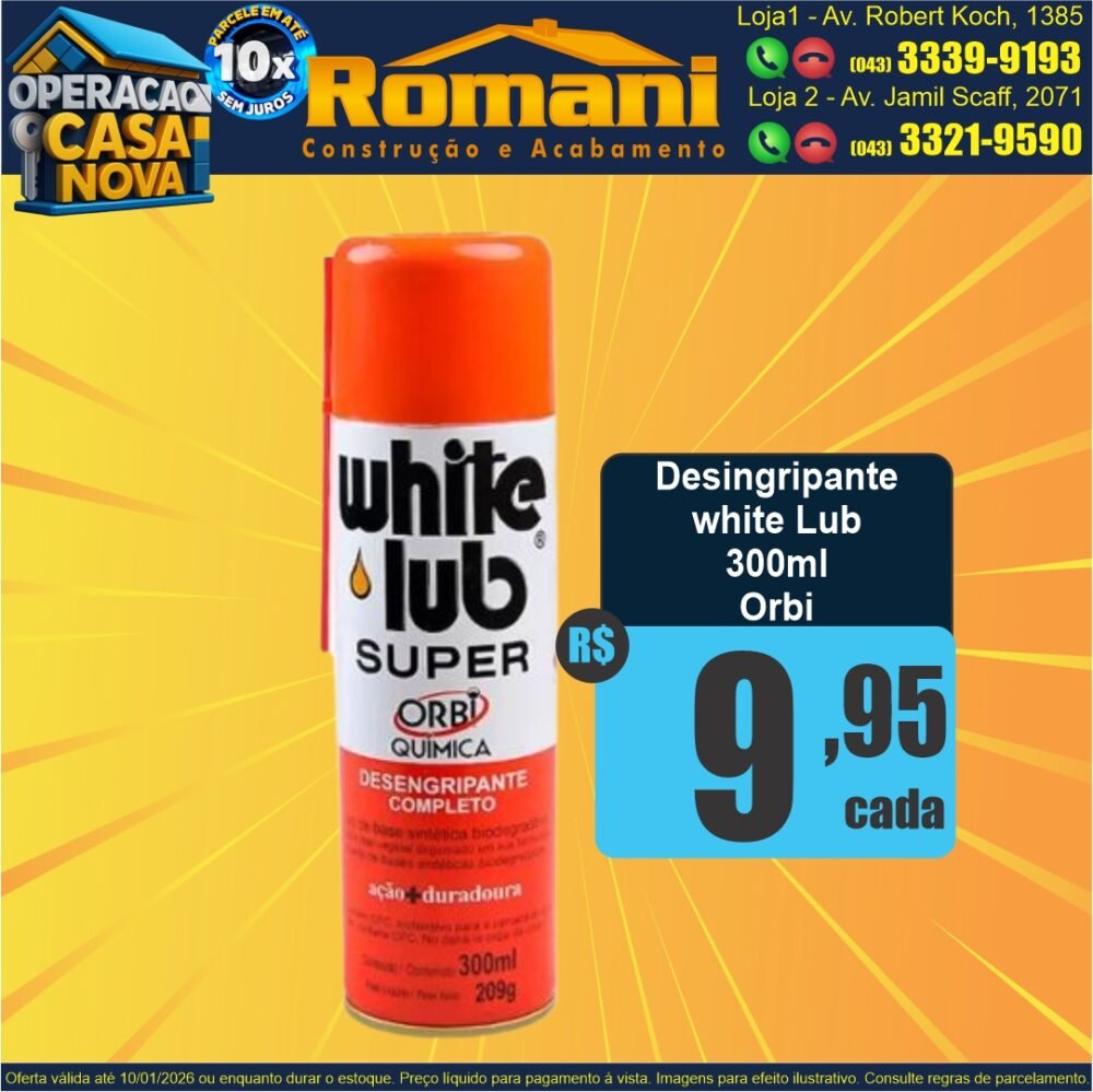 DESINGRIPANTE WHITE LUB 300 ORBI OFERTA PROMOCAO