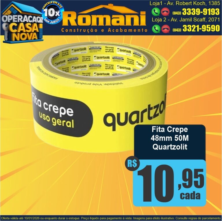 FITA CREPE 48X50 ROLO QUARTZOLIT OFERTA PROMOCAO