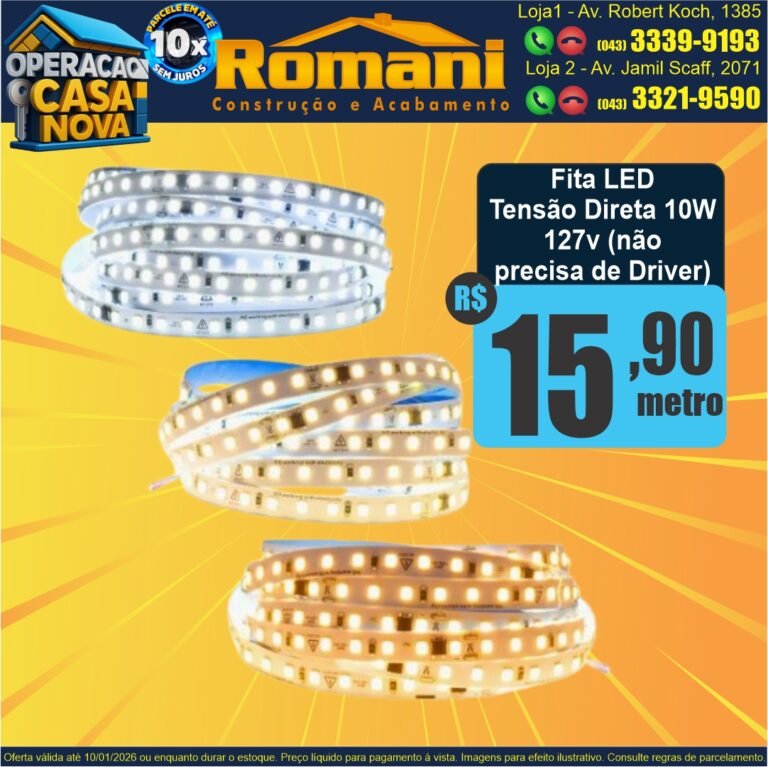 FITA LED TENSAO DIRETA 127V NAO PRECISA DRIVER SEM DRIVER 10W METRO AVANT 220 DIRETO NA TOMADA OFERTA BARATO PROMOCAO