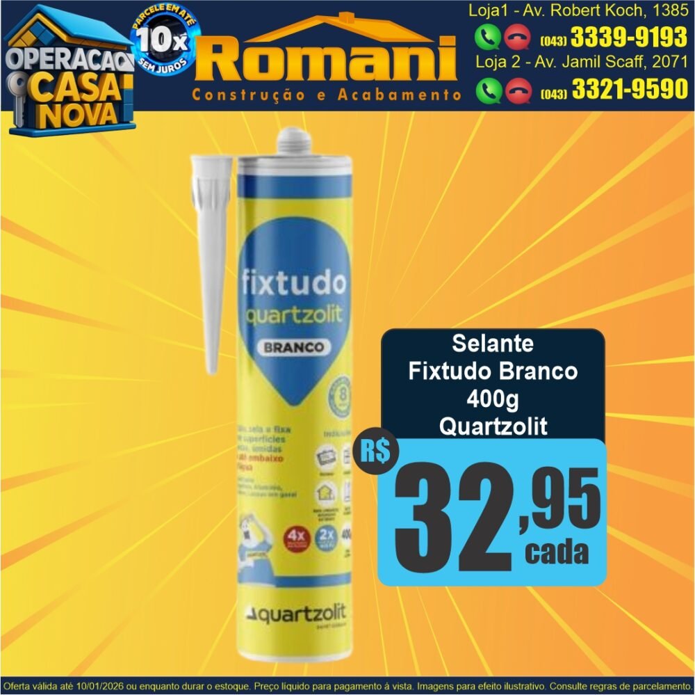 FIXTUDO BRANCO QUARTZOLIT OFERTA PROMOCAO
