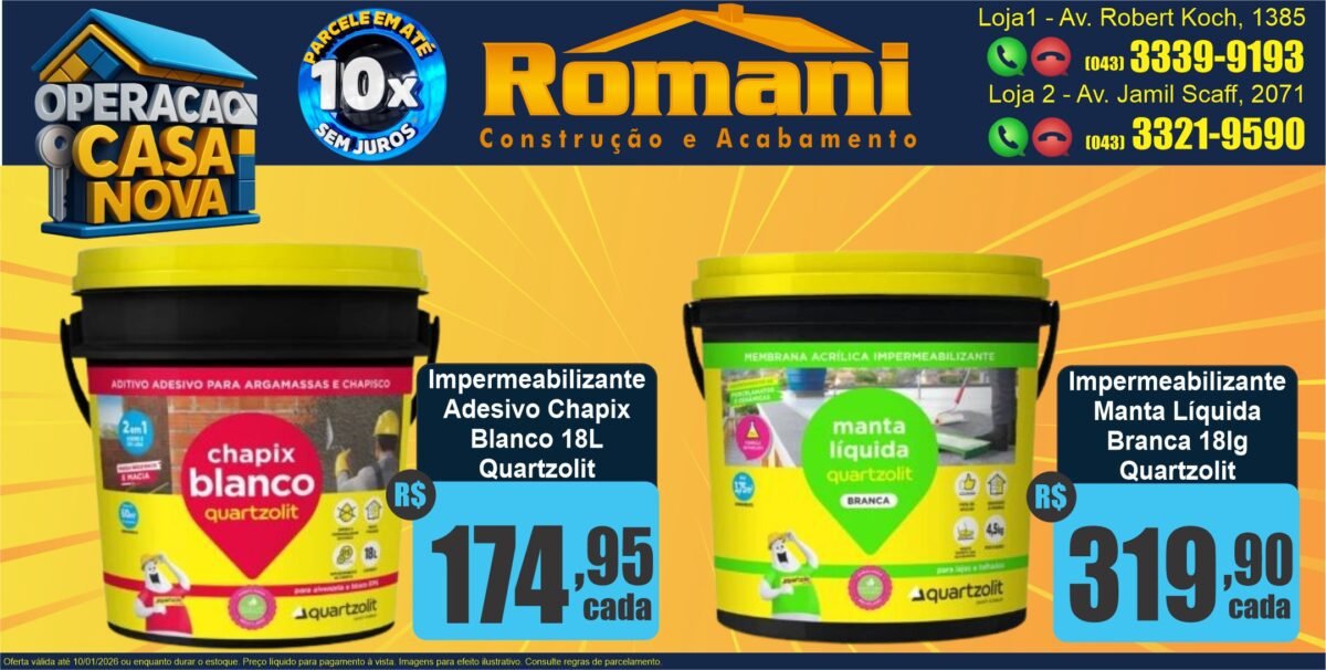 GR_ IMPERMEABILIZANTE CHAPIX CHAPISCO BLANCO BIANCO 18L QUARTZOLIT OFERTA PROMOCAO + MANTA LIQUIDA VEFA LAJE BRANCO