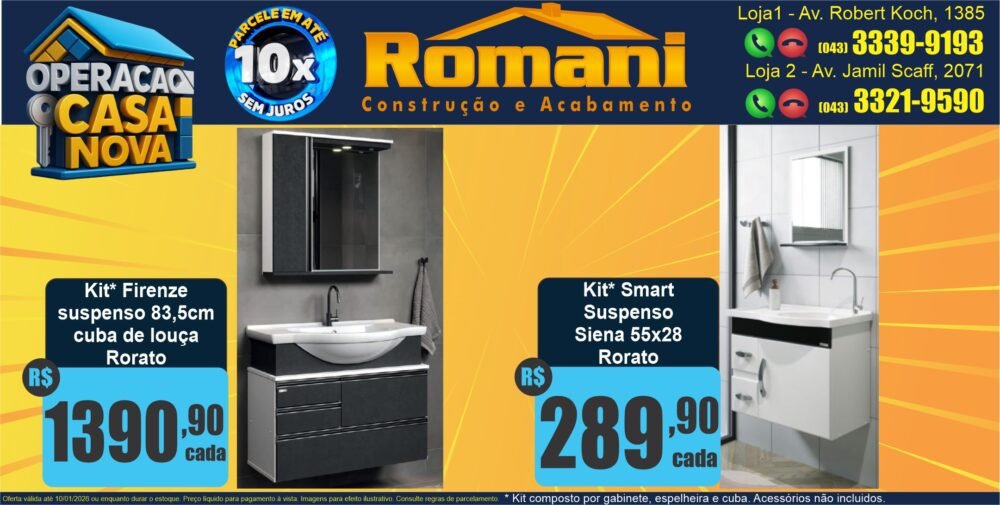 GR_KIT GABINETE FIRENZE SUSPENSO 83,5CM CUBA DE LOUÇA RORATO OFERTA PROMOCAO PREMIUM LUXO + KIT SIENA