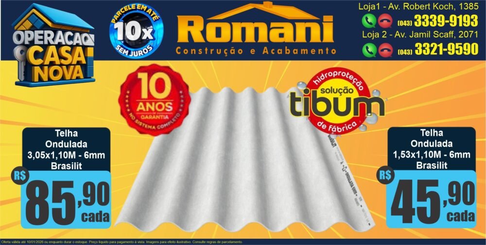 GR_TELHA ONDULADA BRALISIT FIBROCIMENTO OFERTA PROMOCAO