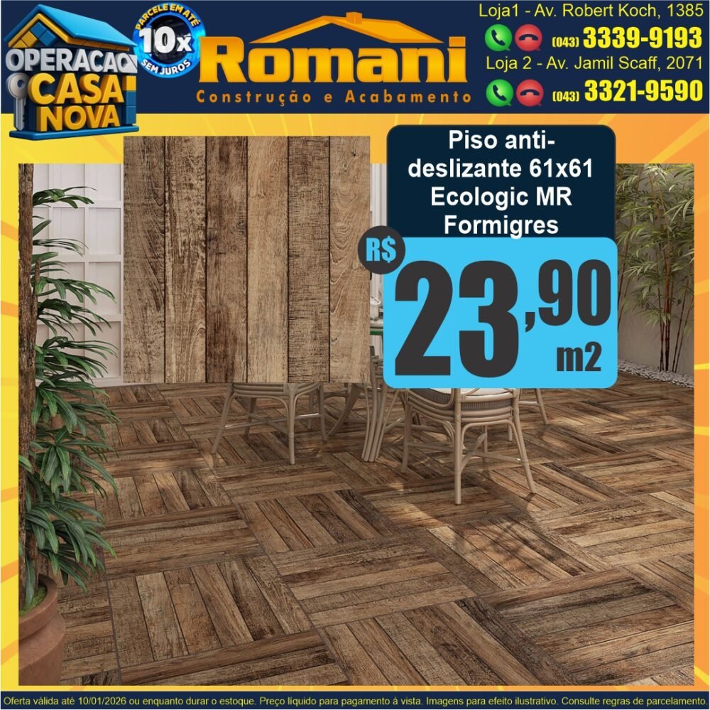 PISO HD EXTERNO ADERENTE ECOLOGIC MR 61X61 (2,23) FORMIGRES promocao oferta