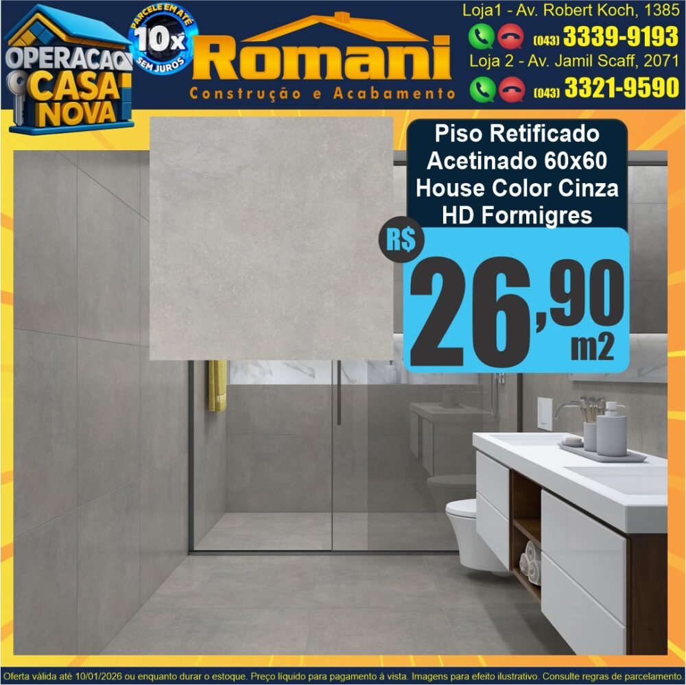 PISO HOUSE COLOR BG RETIFICADO 60X60 FORMIGRES (2,15) oferta promocao