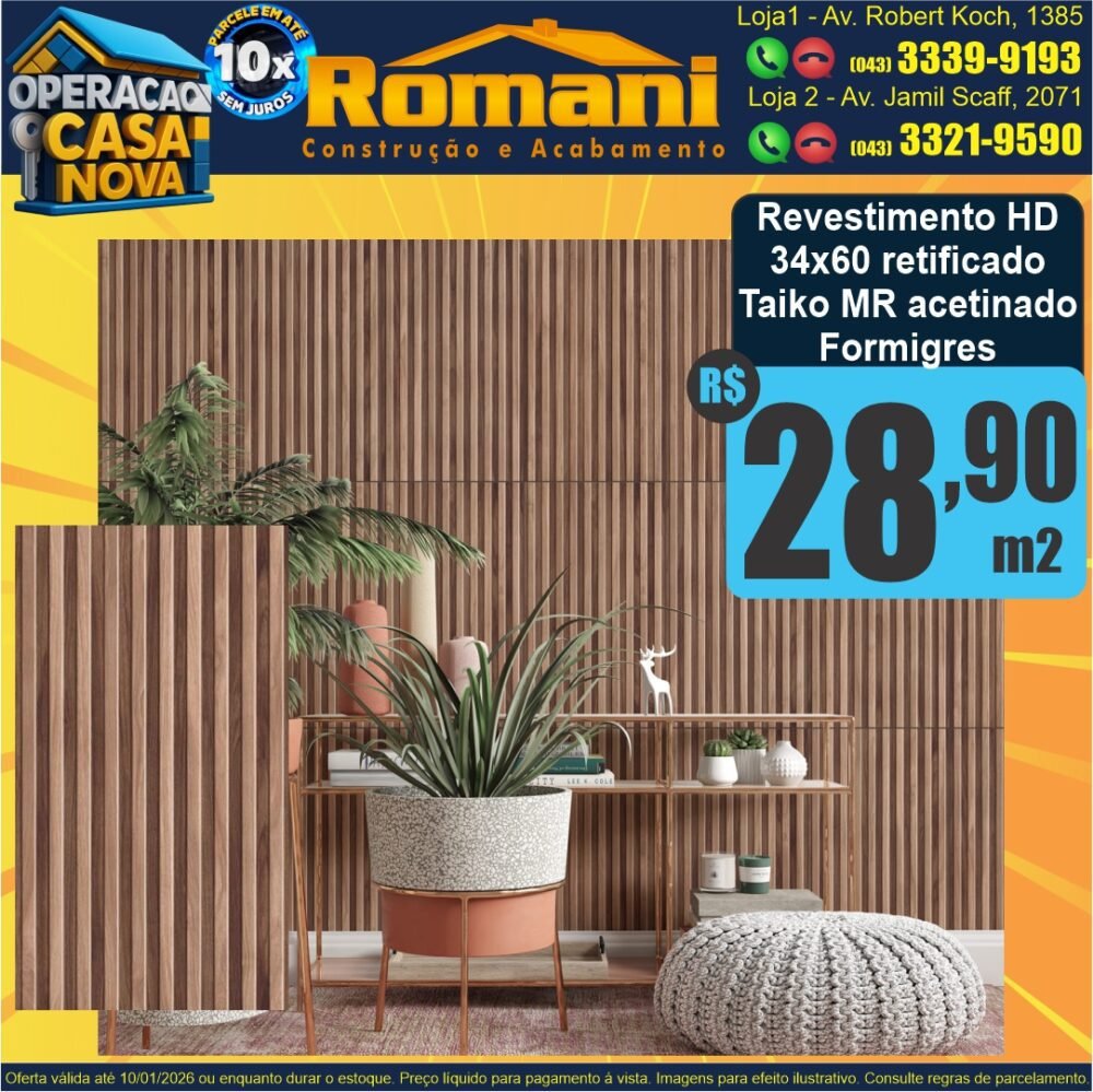 REVESTIMENTO TAIKO 33X59 MR FORMIGRES RT 2,02MT oferta promocao